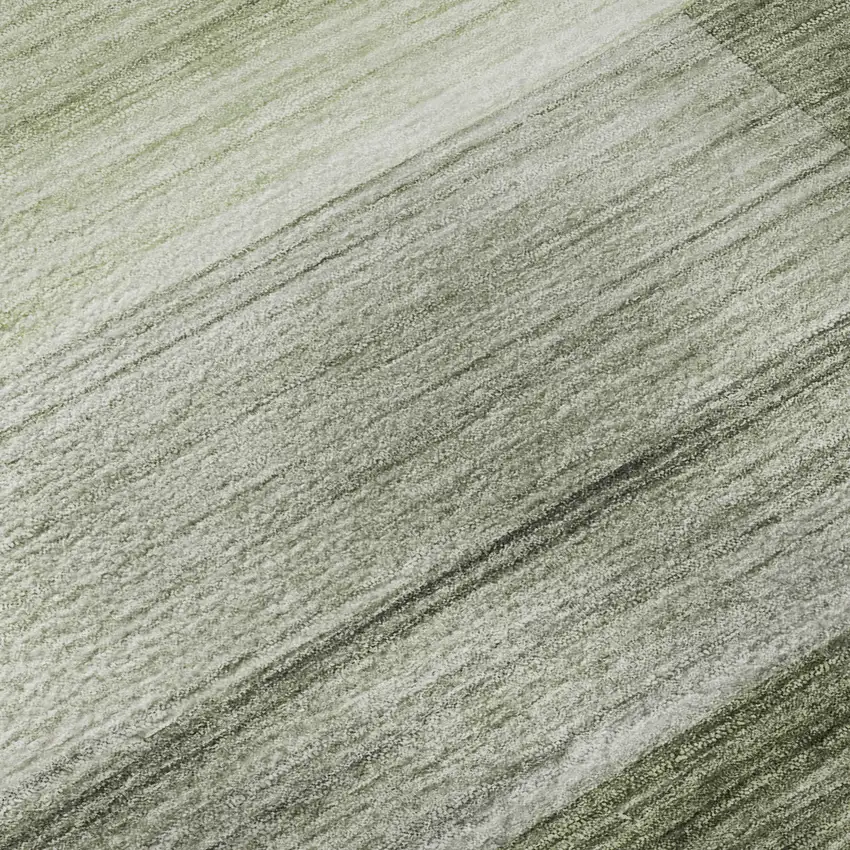 Green And Ivory Striped Washable Area Rug With UV Protection Photo 8