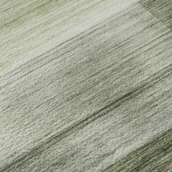 Green And Ivory Striped Washable Area Rug With UV Protection Photo 8