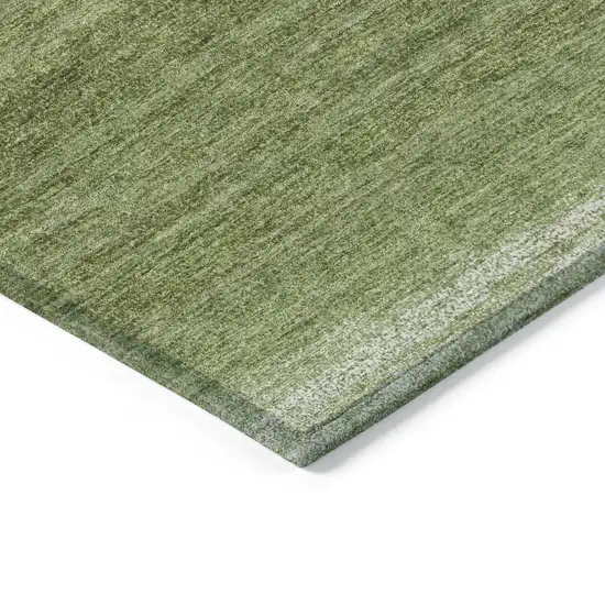 Green And Ivory Striped Washable Indoor Outdoor Area Rug Photo 5