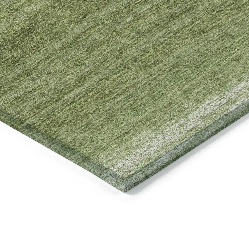 Green And Ivory Striped Washable Indoor Outdoor Area Rug Photo 5