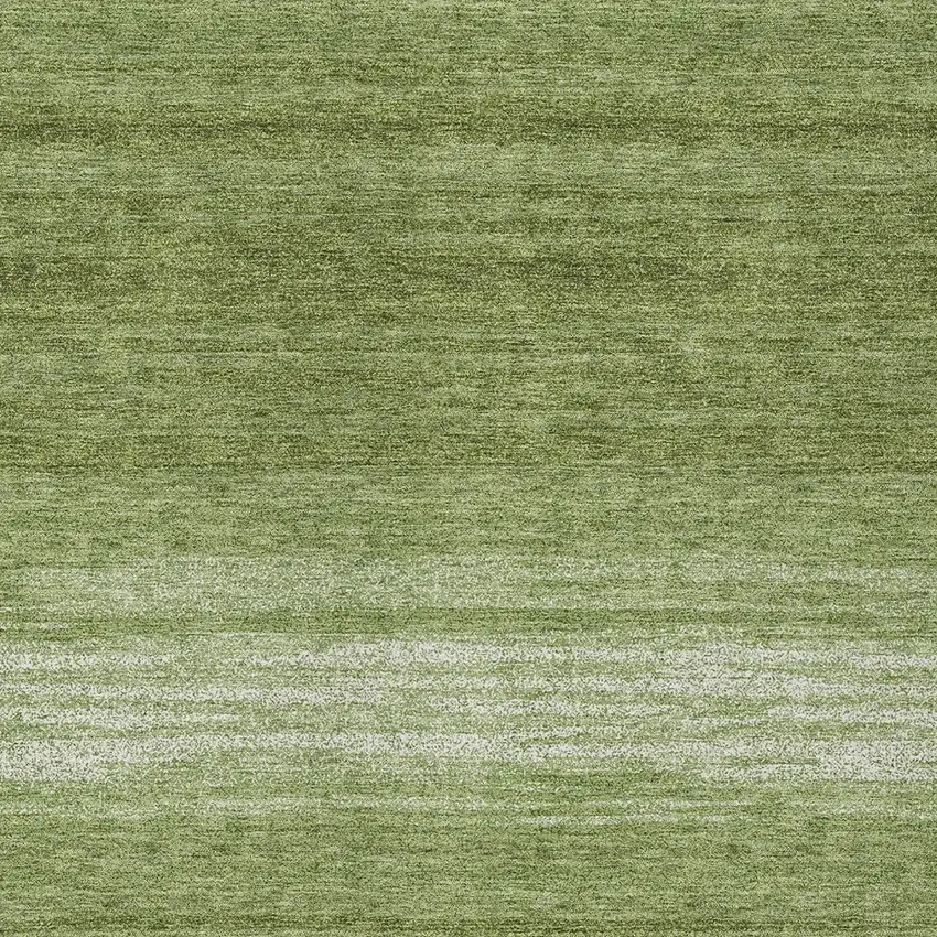 Green And Ivory Striped Washable Indoor Outdoor Area Rug Photo 6