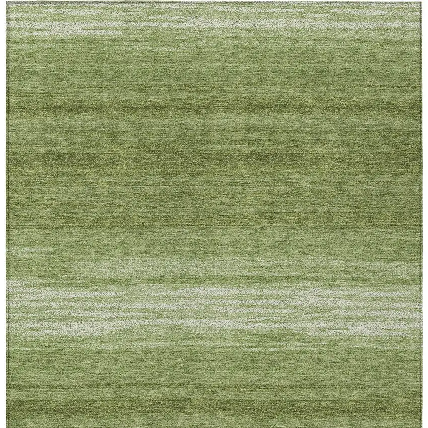 Green And Ivory Striped Washable Indoor Outdoor Area Rug Photo 7