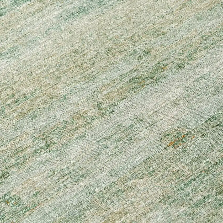 Green And Ivory Striped Washable Indoor Outdoor Area Rug Photo 9