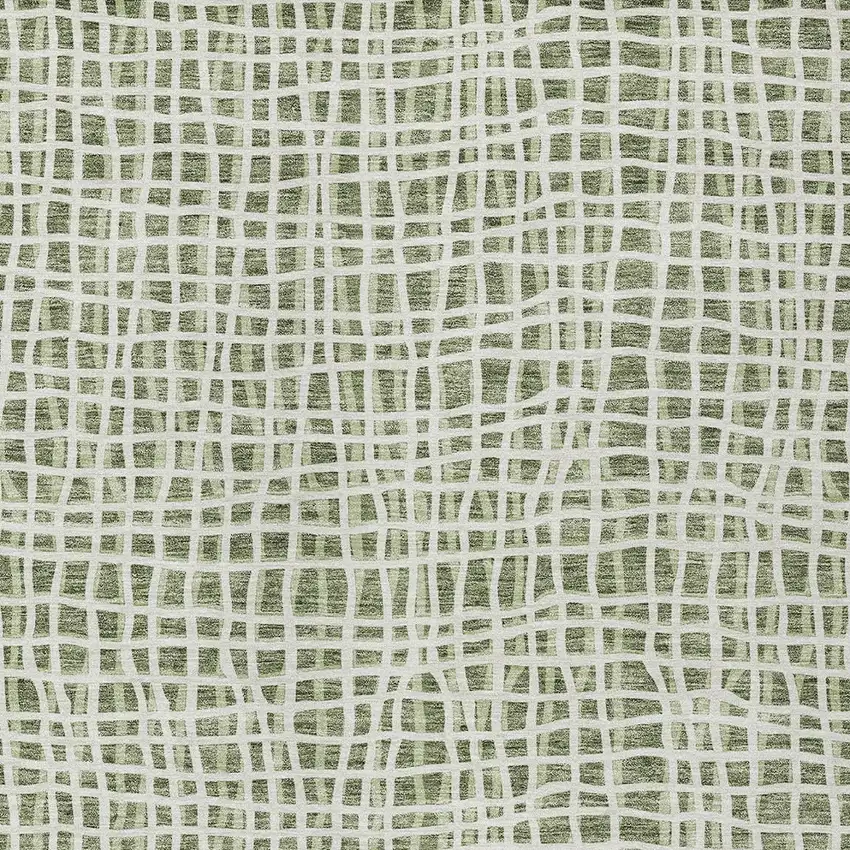 Green And Ivory Striped Washable Indoor Outdoor Area Rug Photo 4