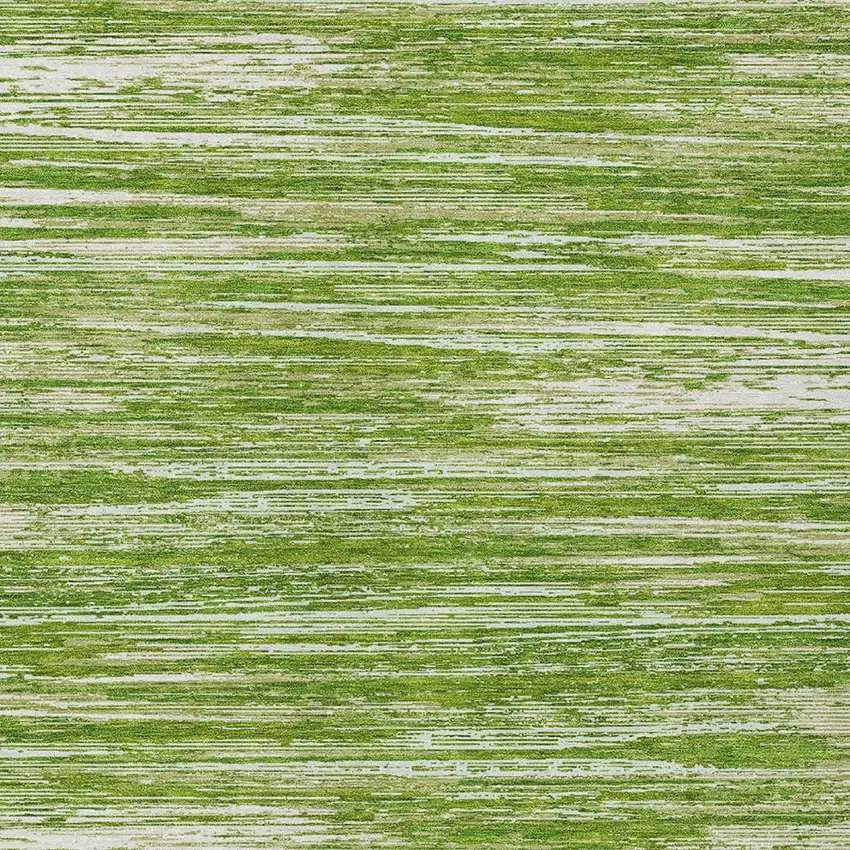 Green And Ivory Striped Washable Indoor Outdoor Area Rug Photo 6