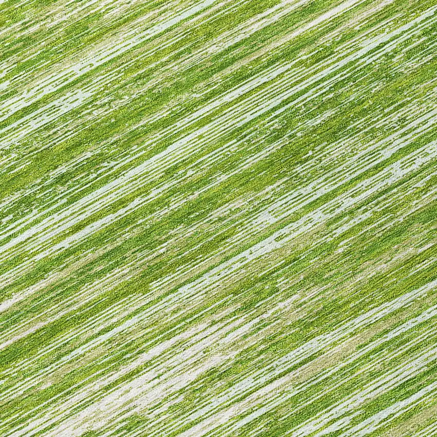 Green And Ivory Striped Washable Indoor Outdoor Area Rug Photo 8