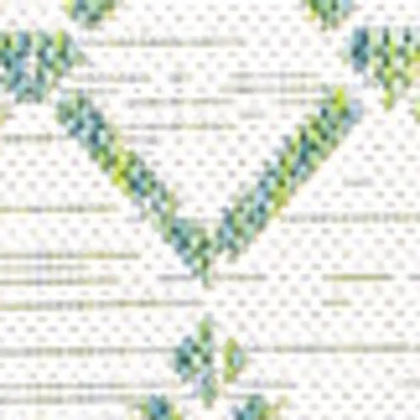 Green And Ivory Trellis Indoor Outdoor Area Rug Photo 2