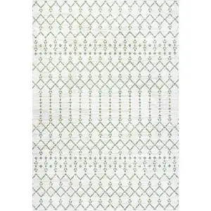 Photo of Green And Ivory Trellis Indoor Outdoor Area Rug