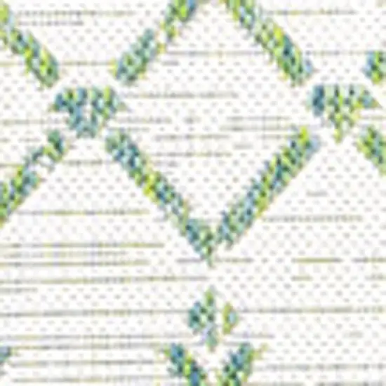 Green And Ivory Trellis Indoor Outdoor Area Rug Photo 3
