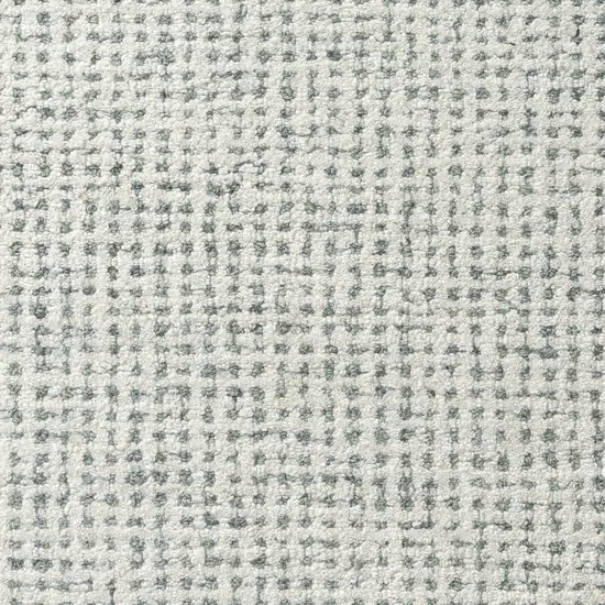 Green And Ivory Wool Checkered Hand Tufted Square Rug Photo 9