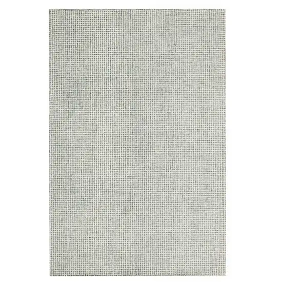 Green And Ivory Wool Checkered Hand Tufted Square Rug Photo 2