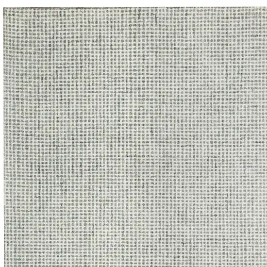 Green And Ivory Wool Checkered Hand Tufted Square Rug Photo 4