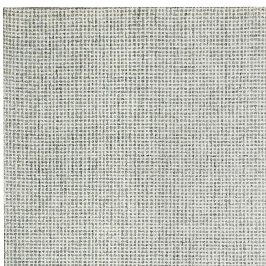 Green And Ivory Wool Checkered Hand Tufted Square Rug Photo 4