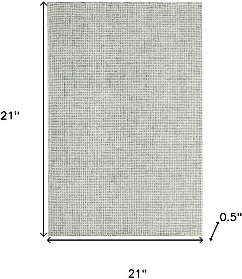 Green And Ivory Wool Checkered Hand Tufted Square Rug Photo 3