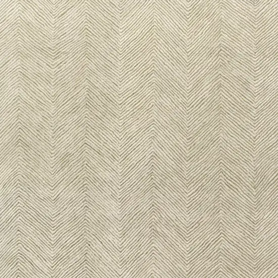Green And Ivory Wool Chevron Hand Tufted Area Rug Photo 4