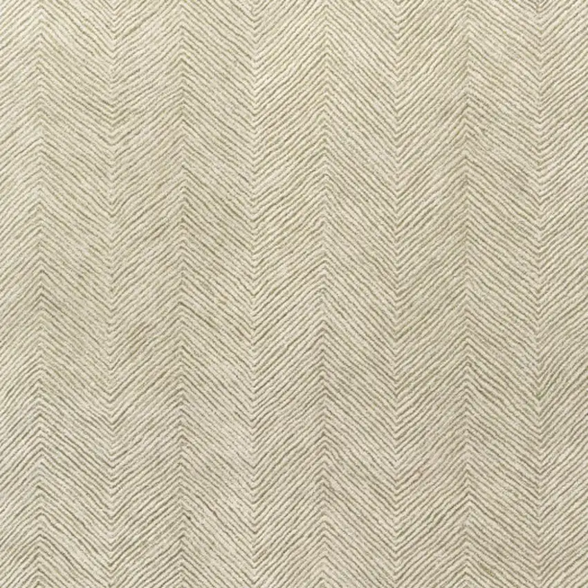Green And Ivory Wool Chevron Hand Tufted Area Rug Photo 4