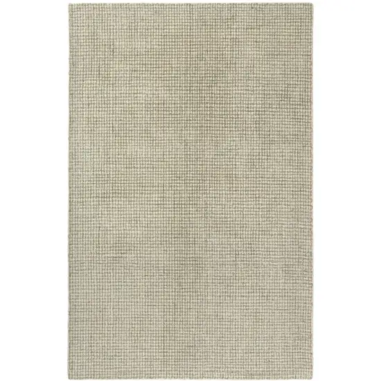 Green And Ivory Wool Polka Dot Hand Tufted Square Rug Photo 2