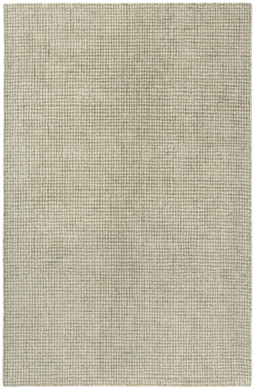 Green And Ivory Wool Polka Dot Hand Tufted Square Rug Photo 2