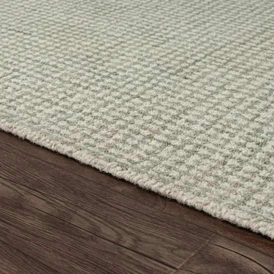 Green And Ivory Wool Polka Dot Hand Tufted Square Rug Photo 7