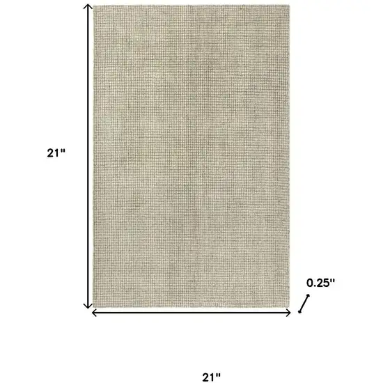 Green And Ivory Wool Polka Dot Hand Tufted Square Rug Photo 3