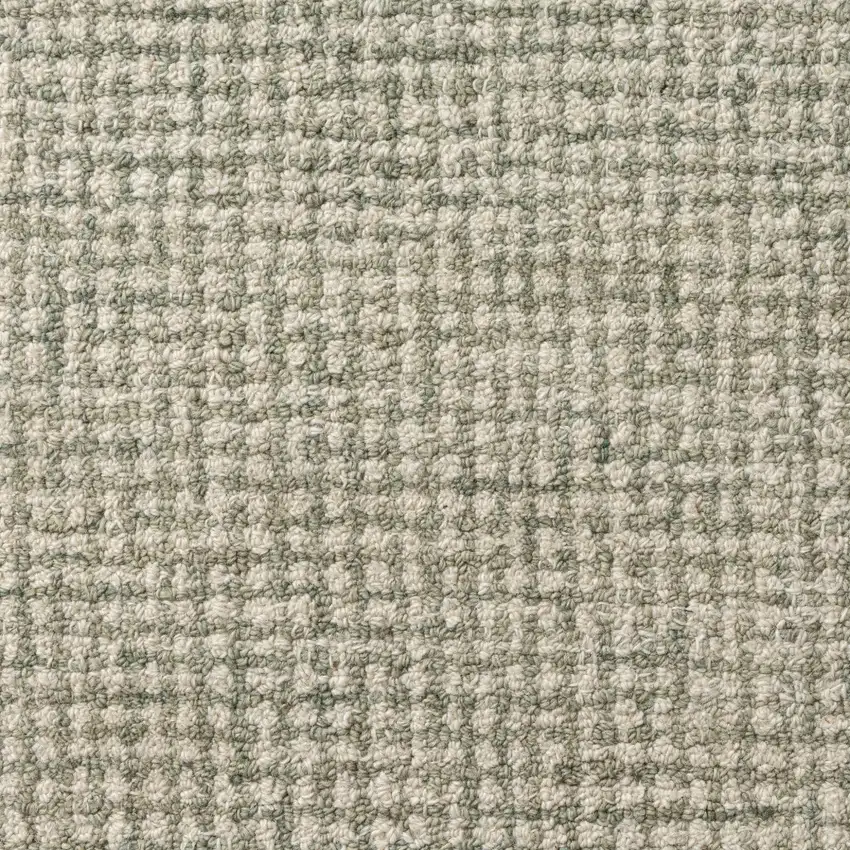 Green And Ivory Wool Polka Dot Hand Tufted Square Rug Photo 9