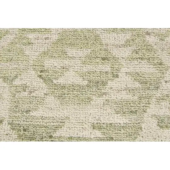 Green And Ivory Wool Southwestern Hand Knotted Area Rug Photo 2