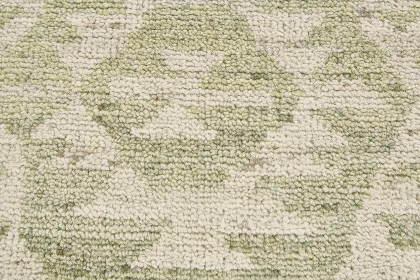 Green And Ivory Wool Southwestern Hand Knotted Area Rug Photo 2