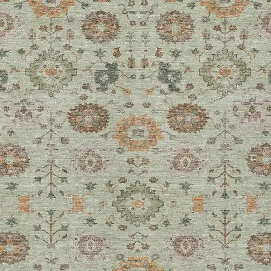 Green And Khaki Geometric Washable Indoor Outdoor Area Rug Photo 2
