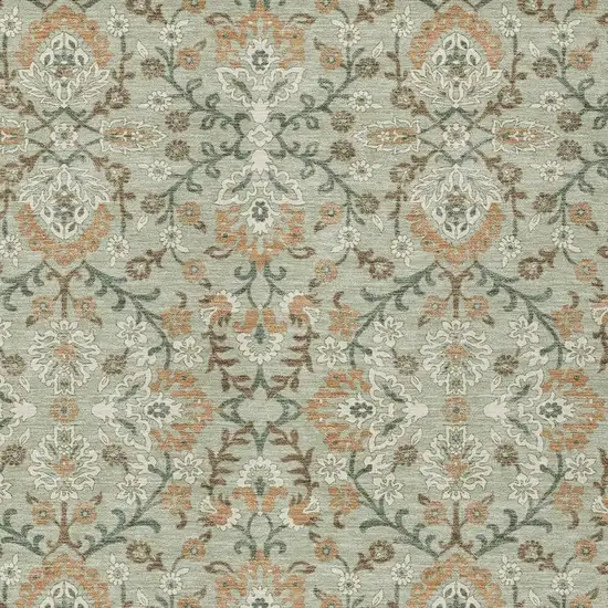 Green And Khaki Geometric Washable Indoor Outdoor Area Rug Photo 2