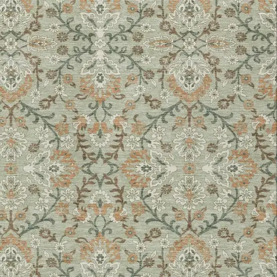 Green And Khaki Geometric Washable Indoor Outdoor Area Rug Photo 2