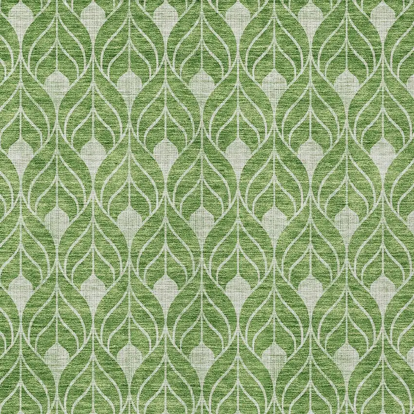 Green And Light Green Geometric Washable Indoor Outdoor Area Rug Photo 5