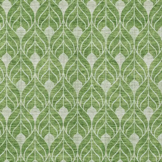 Green And Light Green Geometric Washable Indoor Outdoor Area Rug Photo 5