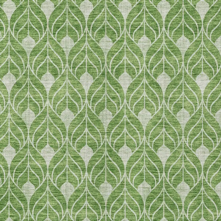 Green And Light Green Geometric Washable Indoor Outdoor Area Rug Photo 5