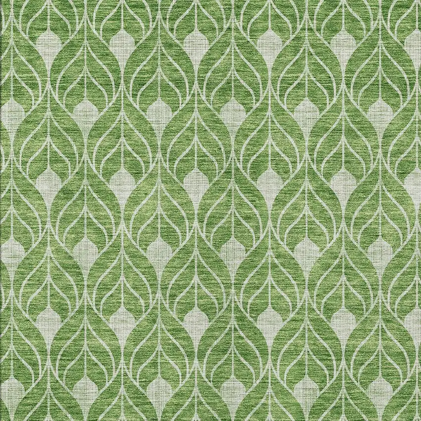 Green And Light Green Geometric Washable Indoor Outdoor Area Rug Photo 5
