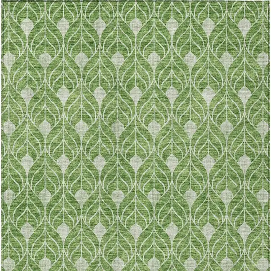 Green And Light Green Geometric Washable Indoor Outdoor Area Rug Photo 6