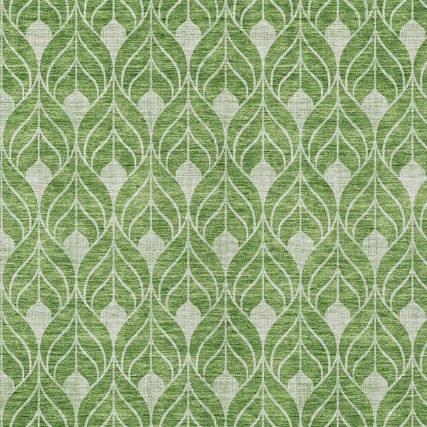Green And Light Green Geometric Washable Indoor Outdoor Area Rug Photo 5