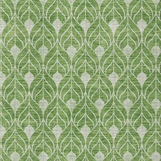 Green And Light Green Geometric Washable Indoor Outdoor Area Rug Photo 5