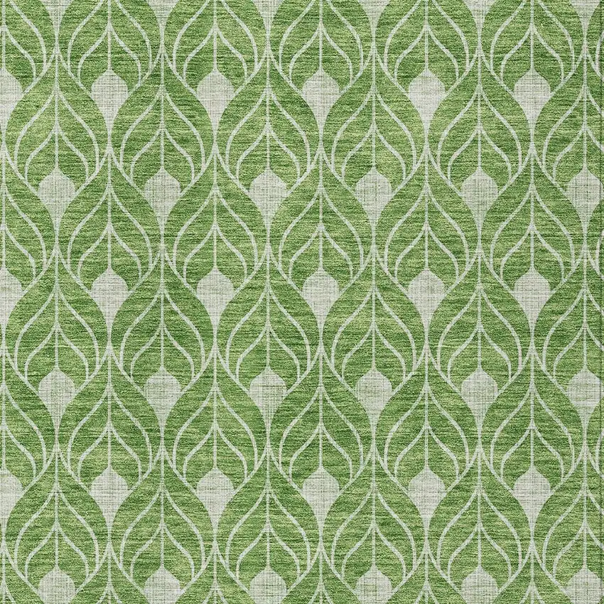 Green And Light Green Geometric Washable Indoor Outdoor Area Rug Photo 5