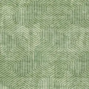 Photo of Green And Light Green Geometric Washable Indoor Outdoor Area Rug