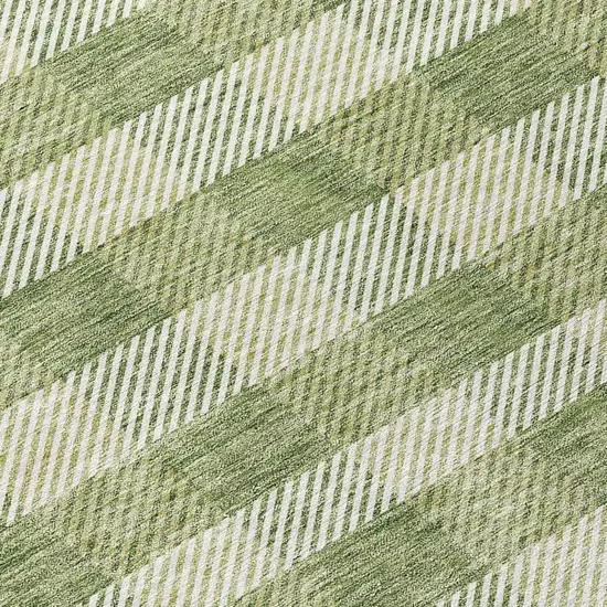 Green And Light Green Plaid Washable Indoor Outdoor Area Rug Photo 8