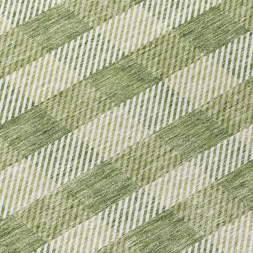 Green And Light Green Plaid Washable Indoor Outdoor Area Rug Photo 8