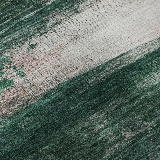 Green And Mauve Abstract Washable Area Rug With UV Protection Photo 9