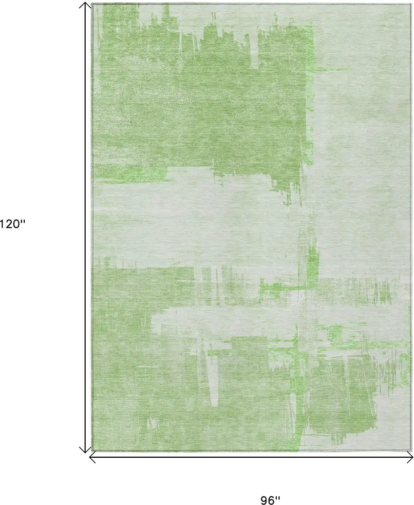 Green And Mint Green Abstract Washable Indoor Outdoor Area Rug Photo 9