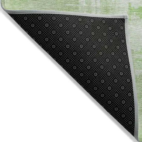 Green And Mint Green Abstract Washable Indoor Outdoor Area Rug Photo 2