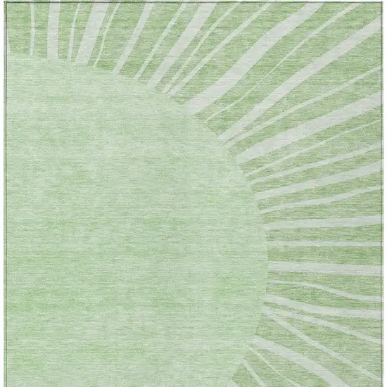 Green And Mint Green Abstract Washable Indoor Outdoor Area Rug Photo 6