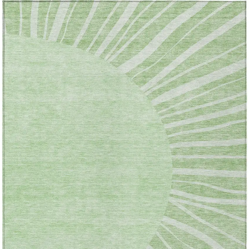Green And Mint Green Abstract Washable Indoor Outdoor Area Rug Photo 6
