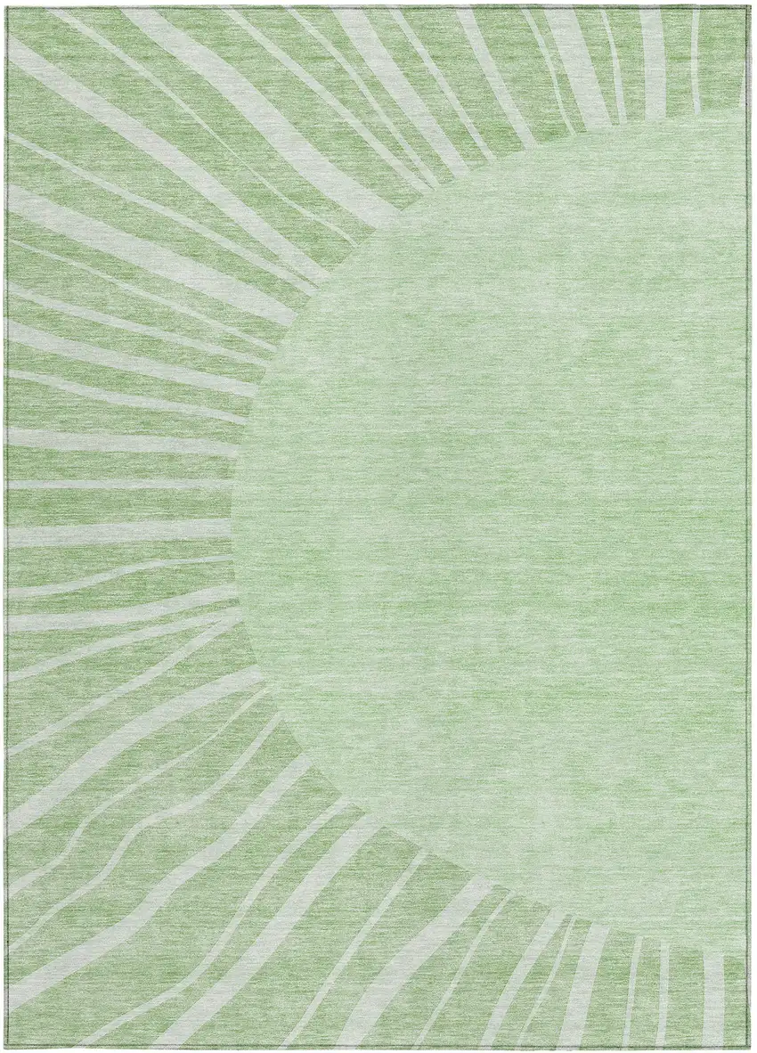 Green And Mint Green Abstract Washable Indoor Outdoor Area Rug Photo 5