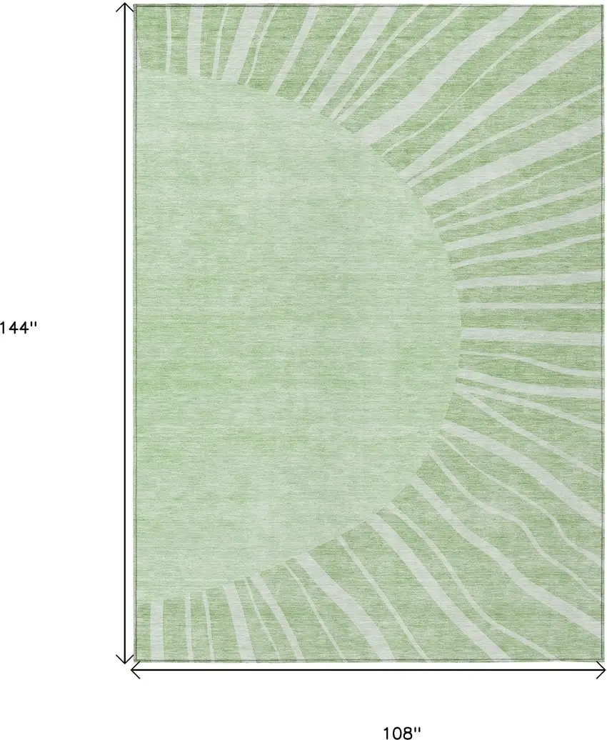 Green And Mint Green Abstract Washable Indoor Outdoor Area Rug Photo 3