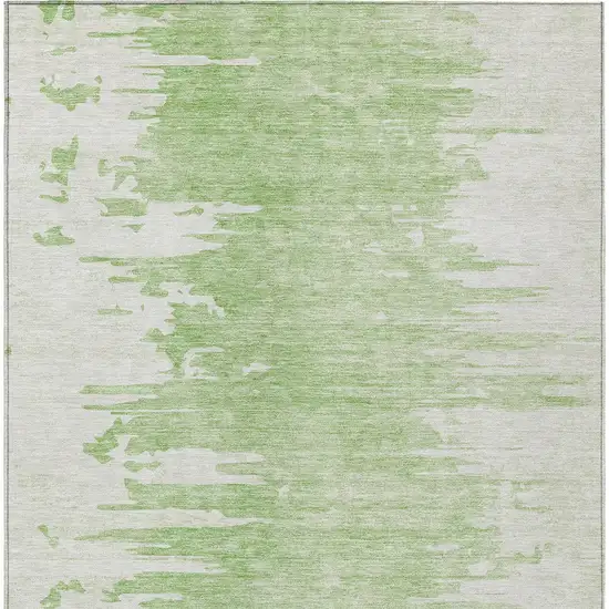Green And Mint Green Abstract Washable Indoor Outdoor Area Rug Photo 4