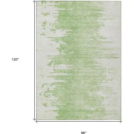 Green And Mint Green Abstract Washable Indoor Outdoor Area Rug Photo 9